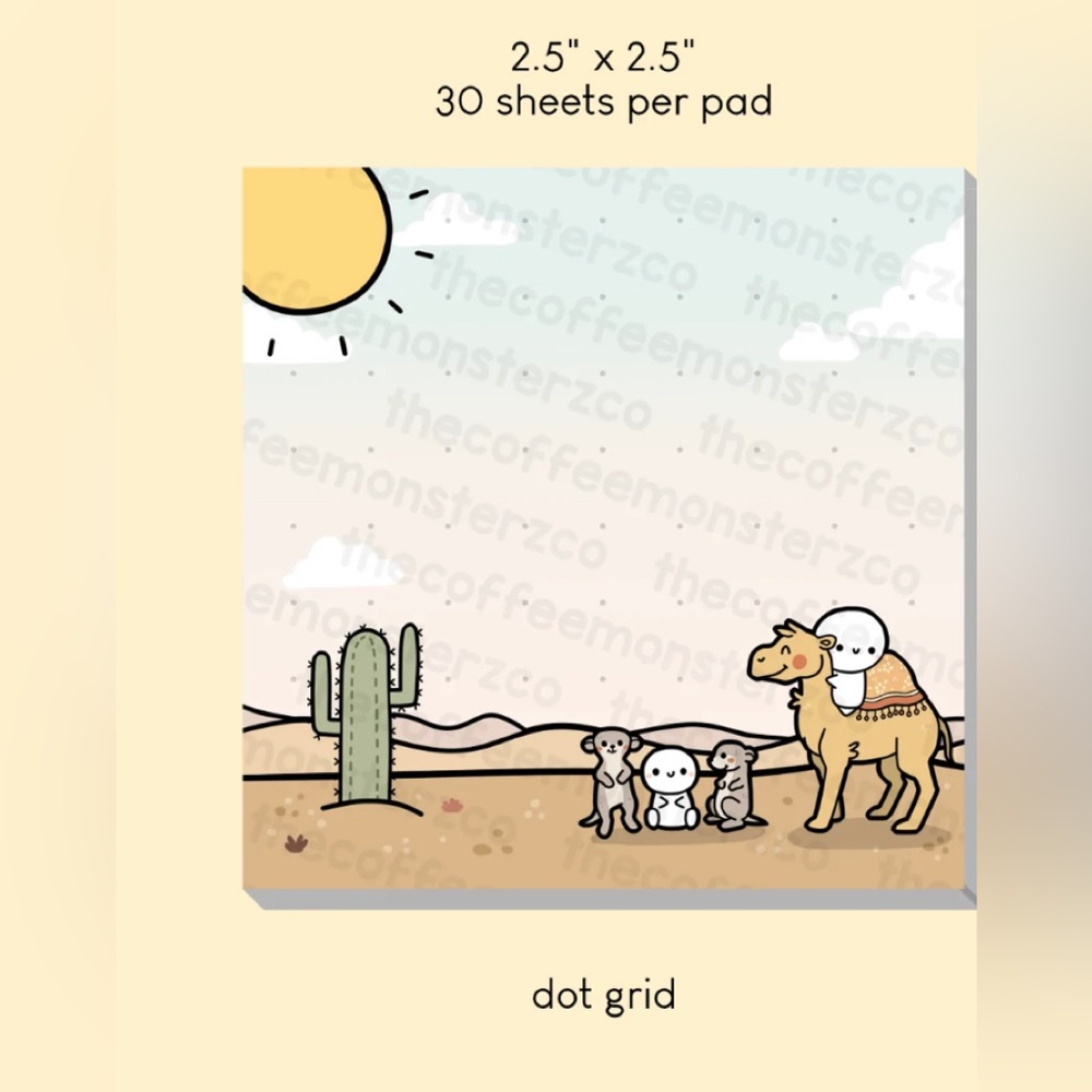 🆕 TheCoffeeMonsterzCo Biomes Sticky Notes - Desert
